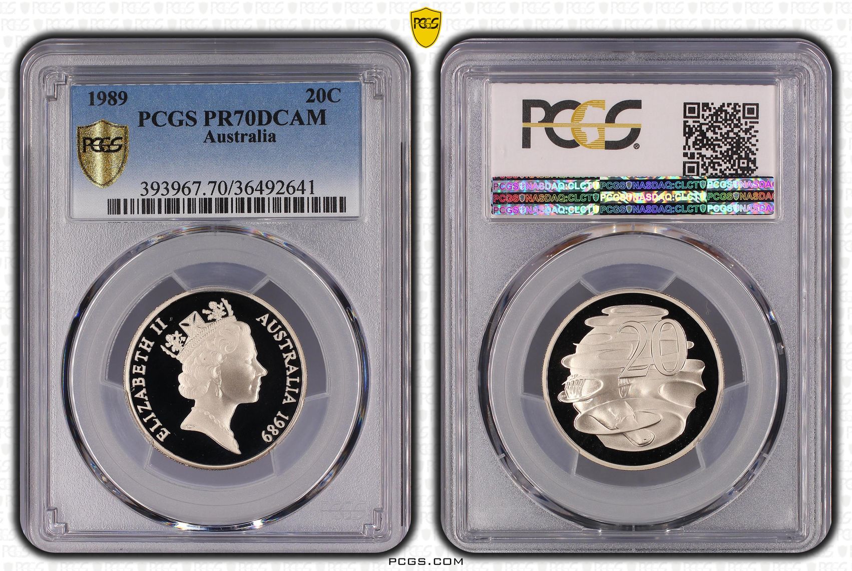 1989 Australia Twenty Cent, 20c PCGS - PR70DCAM POP 14/0 -641