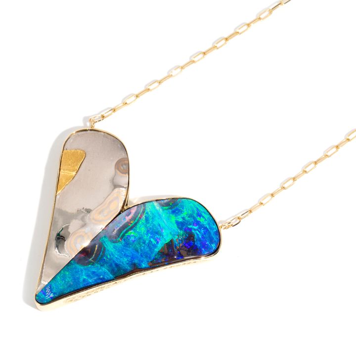 "The Heart of Queensland" Opal and Diamond Necklace