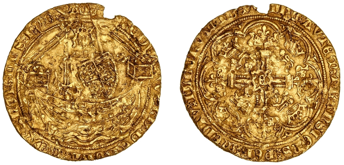 Edward III (1327-1377), Fourth Coinage, Treaty Period, Group B, Noble ...