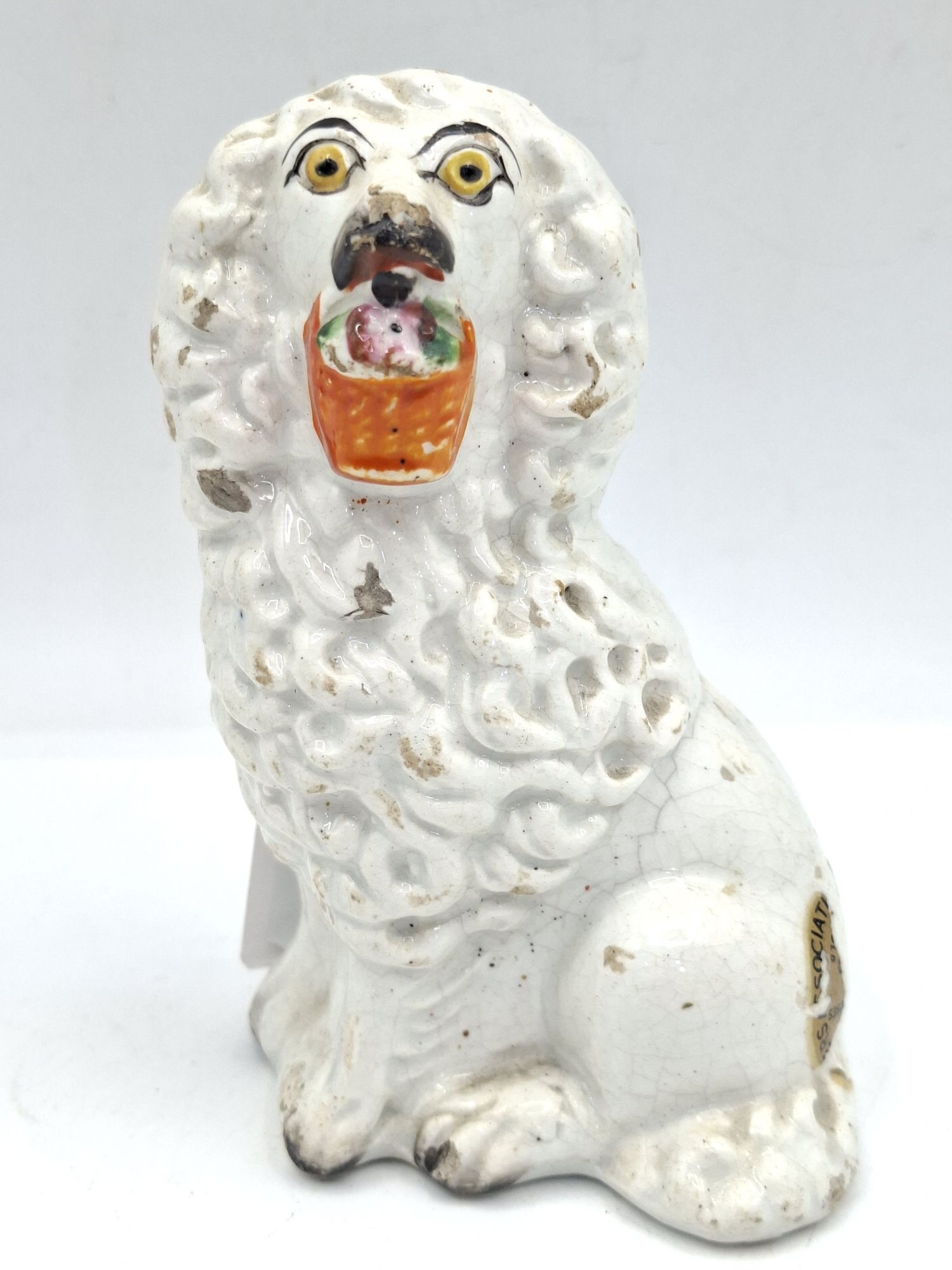Staffordshire Pottery Poodle Figurine