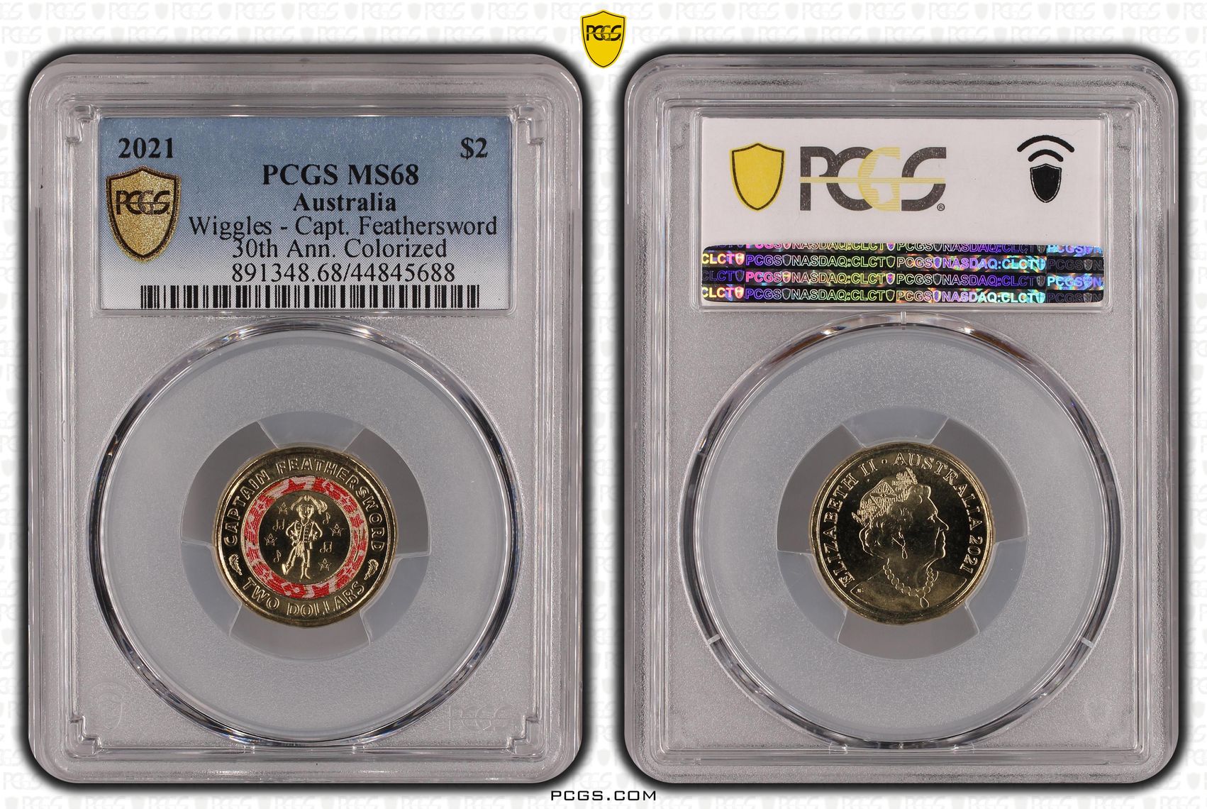 315 · 2021 Australia Two Dollar, $2 Wiggles - Capt. Feathersword PCGS - MS68 -688