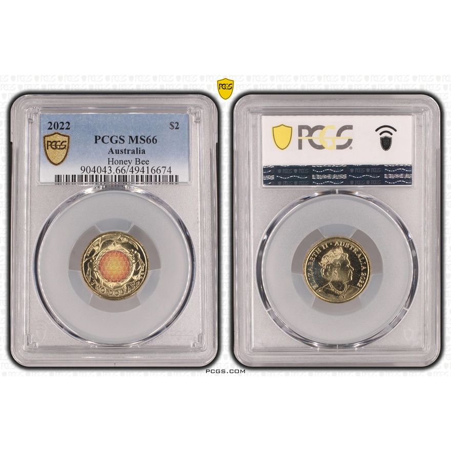 Honey Bee Colorized, Two Dollar, 2022, PCGS MS66