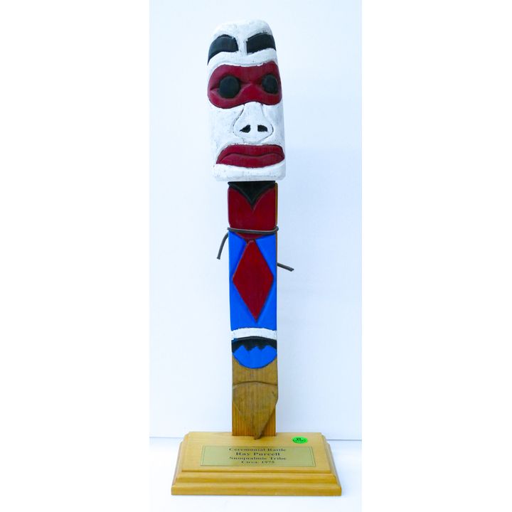 Ray Purcell (Snoqualmie) Ceremonial Rattle 1975 Carved Cedar