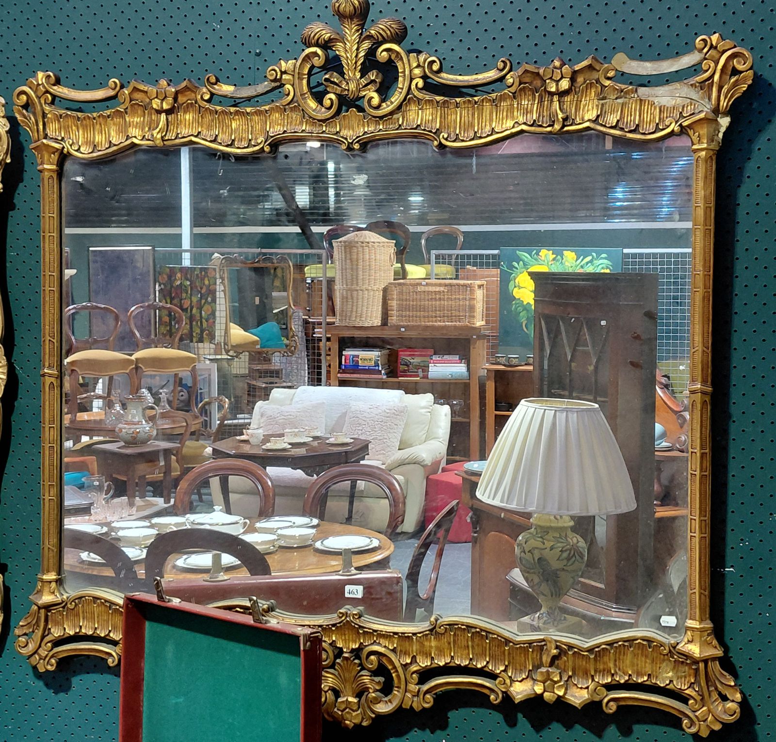 19th C Overmantle Mirror