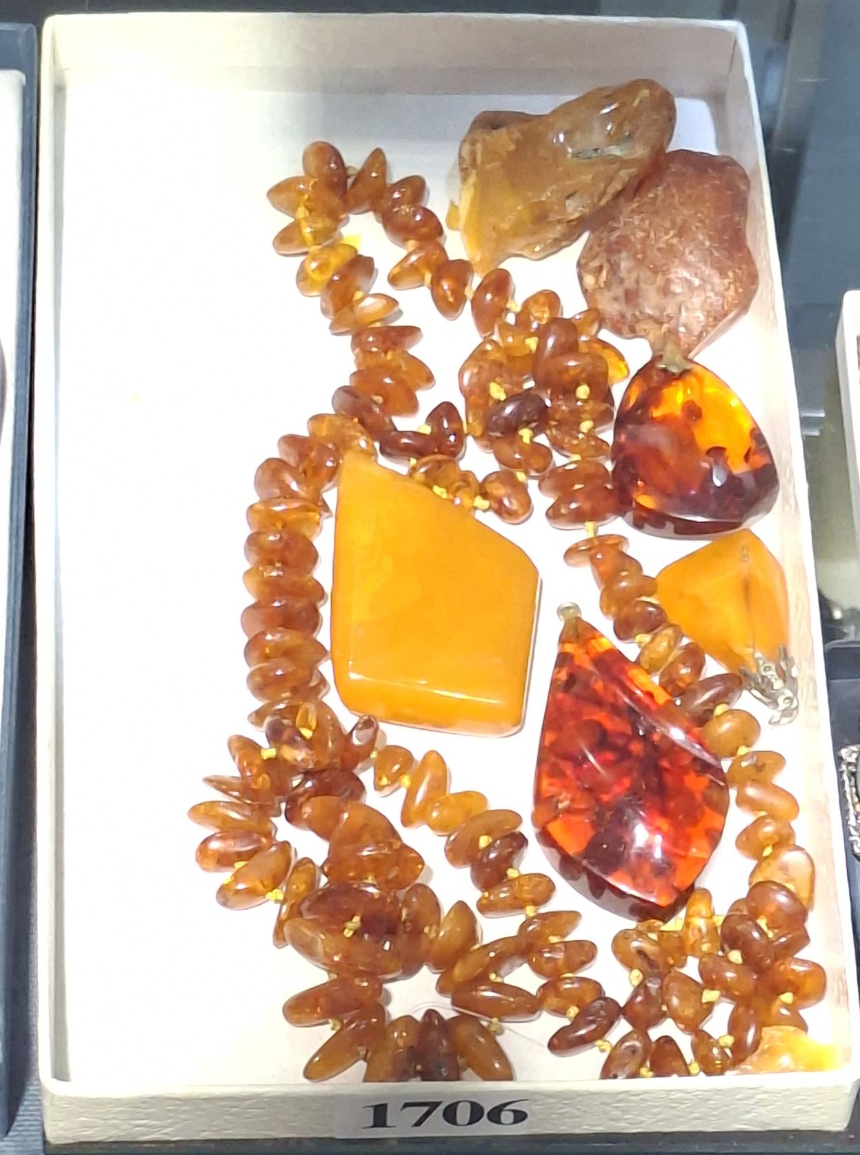 Amber Pendants, Specimens And Necklace