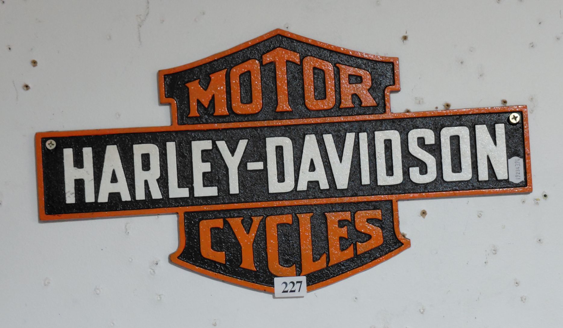 227 · HARLEY DAVIDSON MOTOR CYCLES SIGN