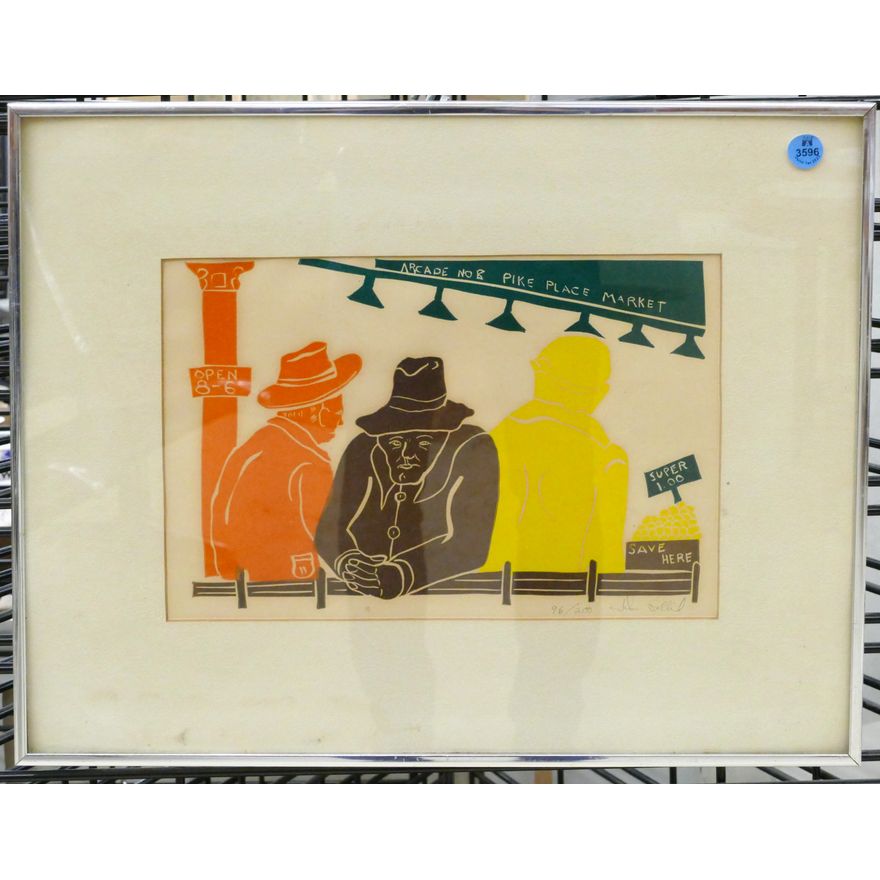 John Sollid ''Pike Place Market'' Lincout Framed 14''x18''