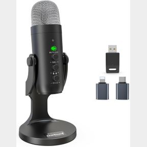 ZEALSOUND WIRELESS MICROPHONE,USB MIC FOR IPHONE PC IPAD ANDROID PHONE-CORDLESS CONDENSER DESKTOP MICROPHONES WITH MUTE ECHO MONIT