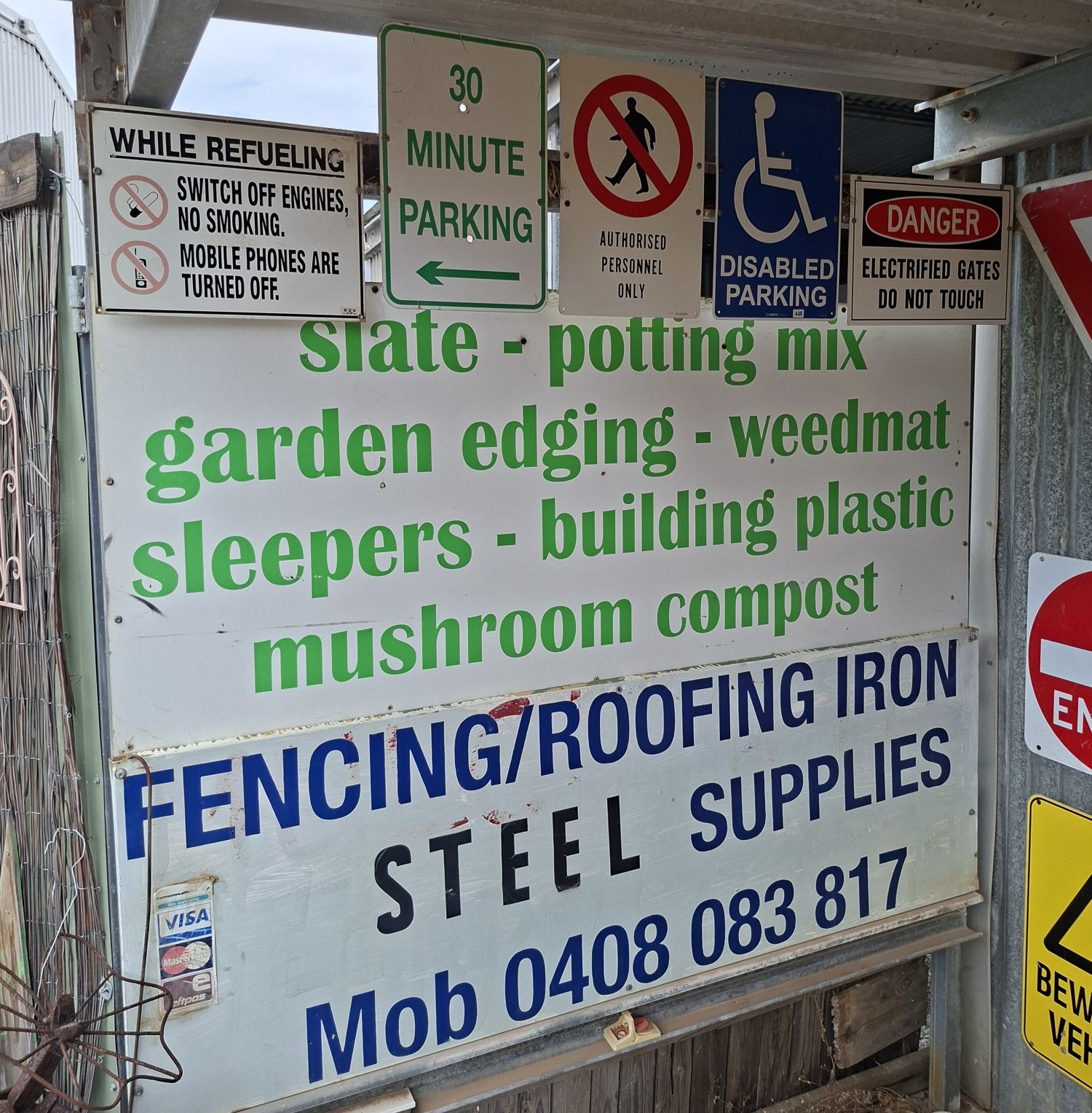 Collectiion Of Local Signs And Road Works