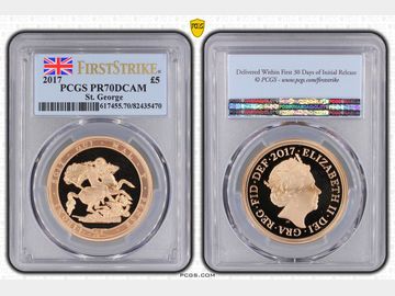 2017 '200TH ANNIVERSARY' PROOF GOLD 5 POUND COIN PR70 DCAM TOP POP!