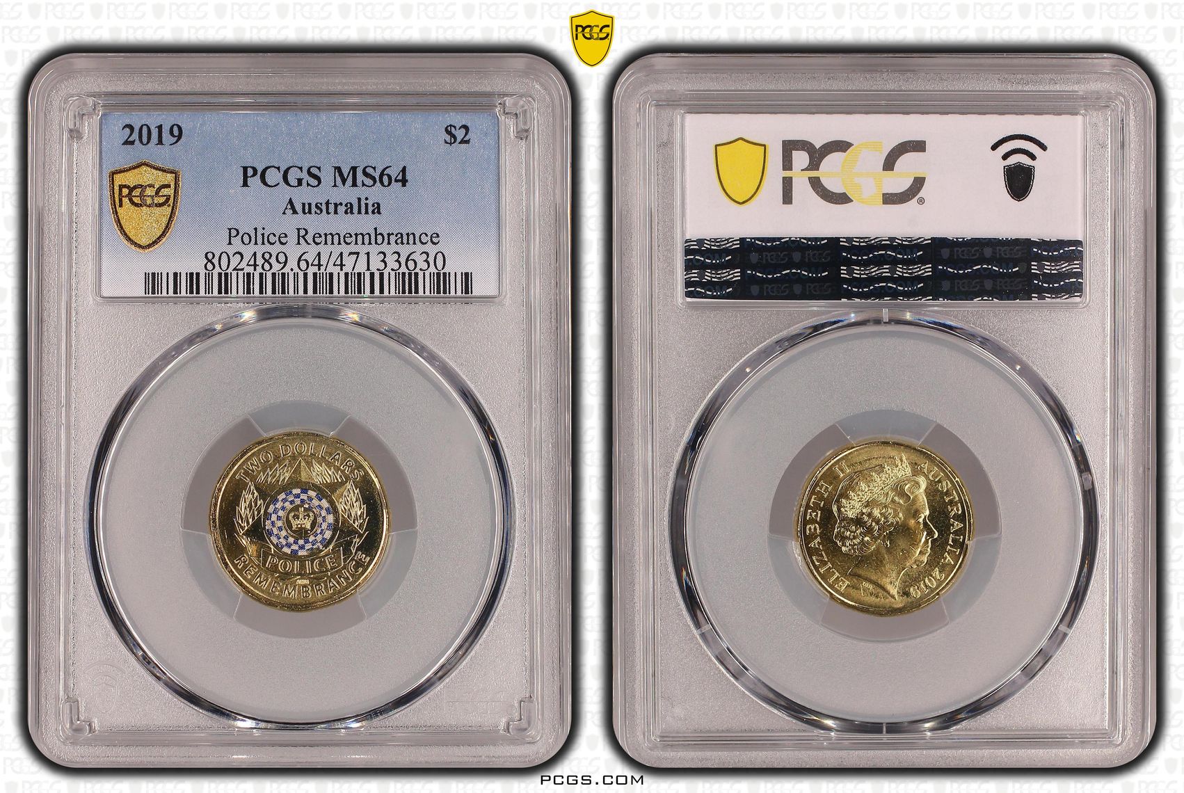 Elizabeth II, Police Remembrance, Two Dollar, 2019, PCGS MS64