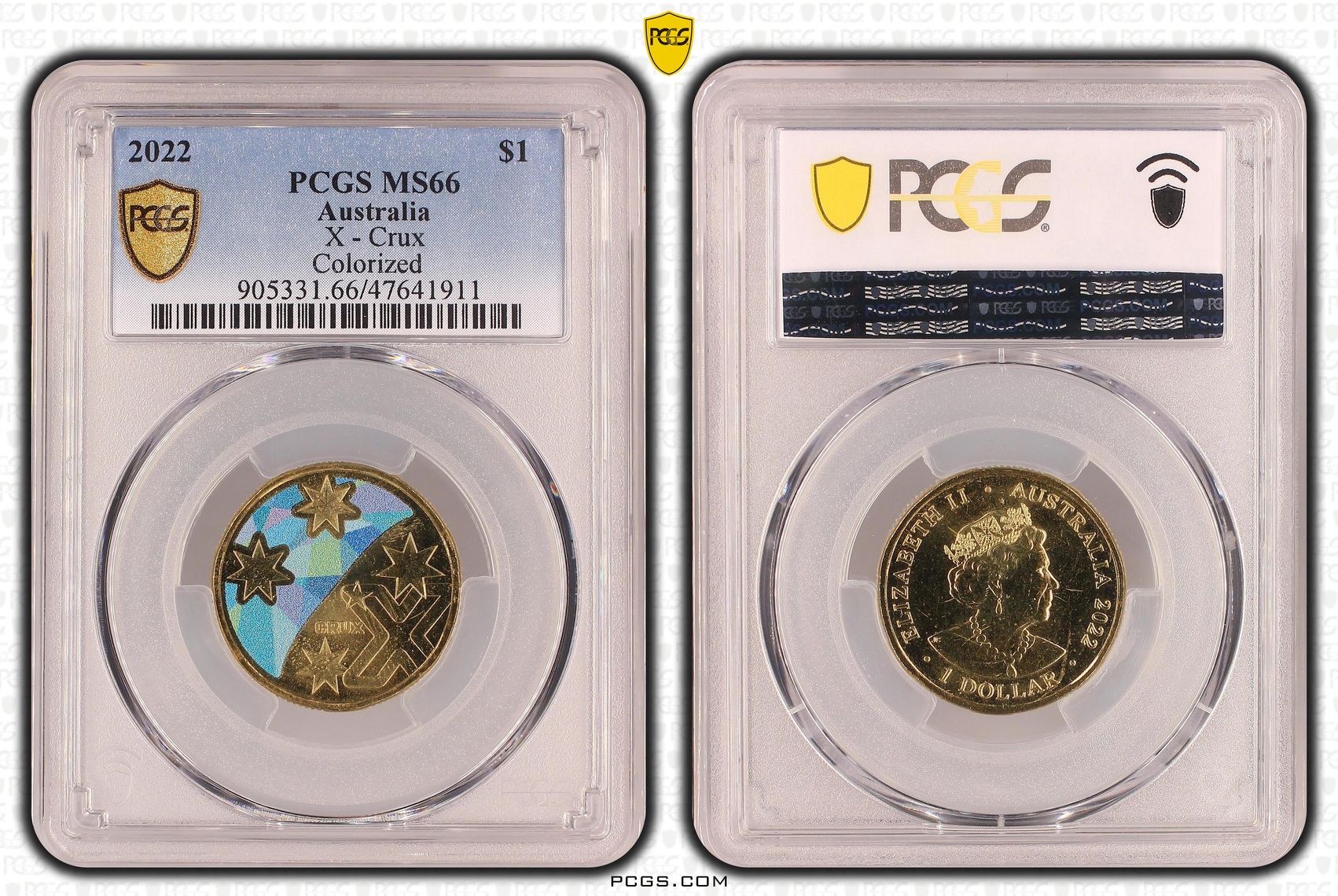 Elizabeth II, X - Crux, One Dollar, 2022, PCGS MS66