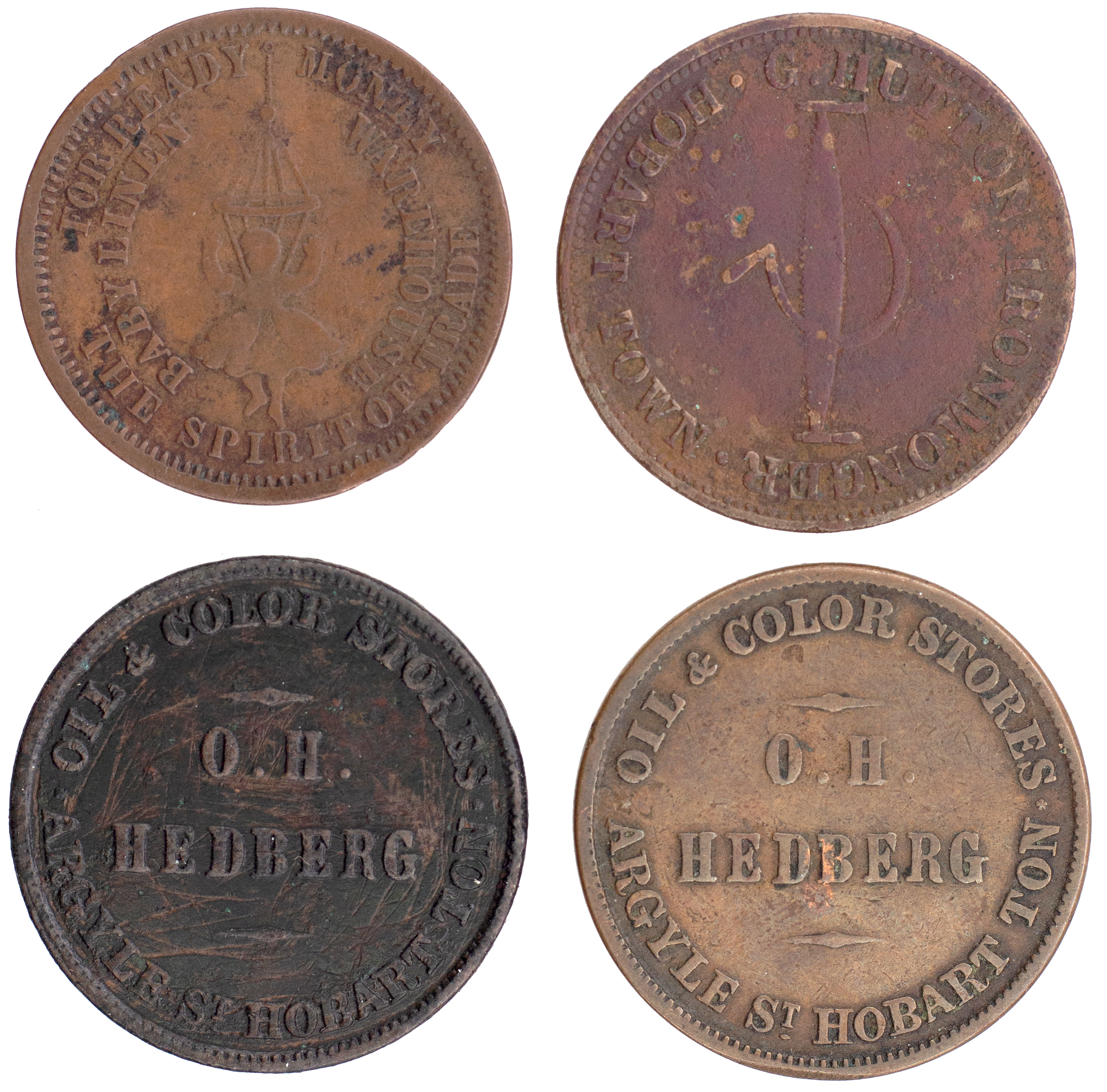 Hobart, Tasmania, R. S. Waterhouse, Halfpenny, ND, VG