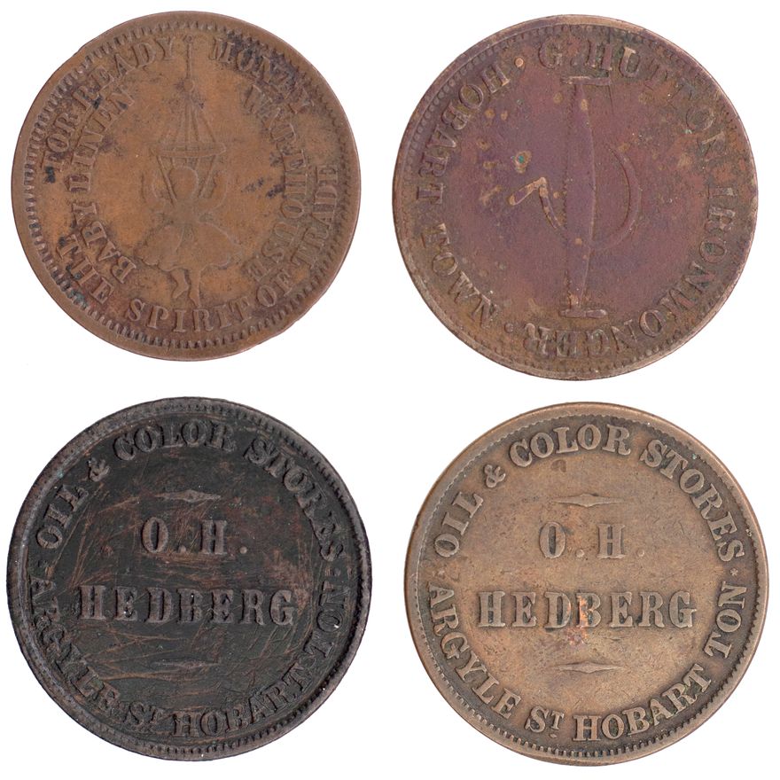 Hobart, Tasmania, R. S. Waterhouse, Halfpenny, ND, VG