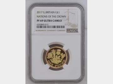 2017 PROOF GOLD 1 POUND 'NATIONS OF THE CROWN' PF69 UCAM