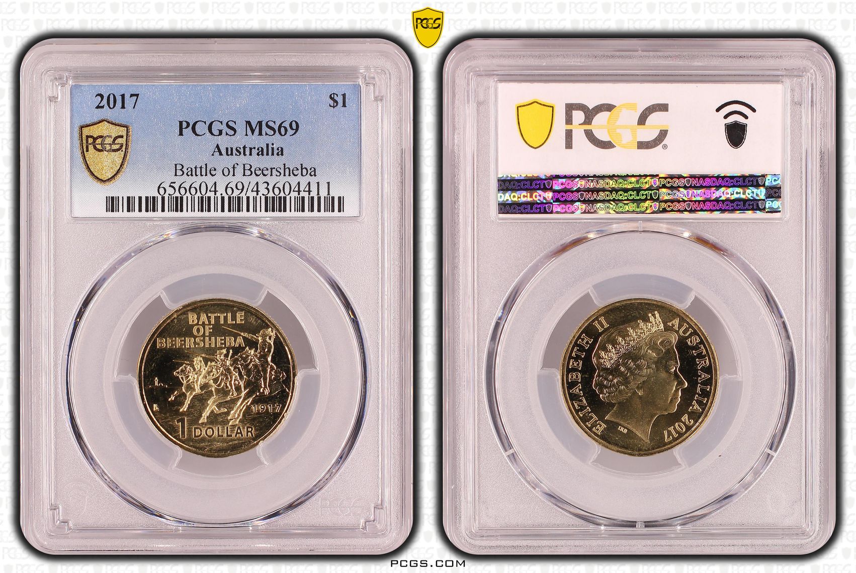 2017 Australia One Dollar, $1 Battle of Beersheba PCGS - MS69 POP 3/0 -411