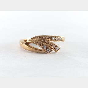 YELLOW GOLD RING WITH CUBICS - 51620/112