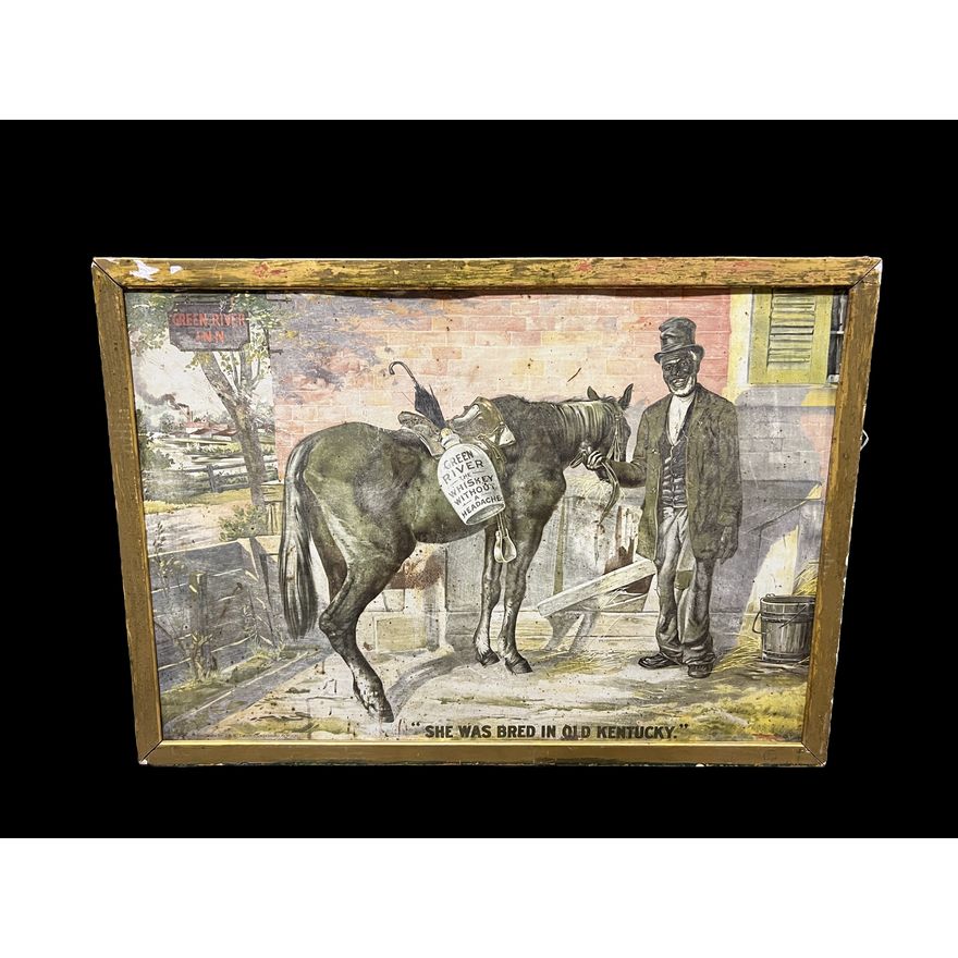 Green River Whiskey Tin Litho Sign