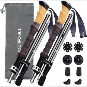 110CM-130CM TREKOLOGY HIKING POLES COLLAPSIBLE LIGHTWEIGHT, NORDIC WALKING POLES FOR SENIORS WOMEN, WALKING STICKS FOR SENIORS, TR
