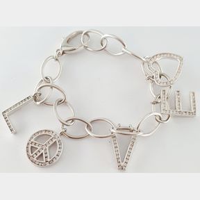 L.O.V.E ALPHABET DESIGN SILVER BRACELET-51921/290