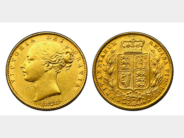 1878 VICTORIA YOUNG HEAD SYDNEY MINT SHIELD GOLD SOVEREIGN