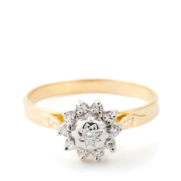 Vintage Diamond Cluster Ring 18ct Gold