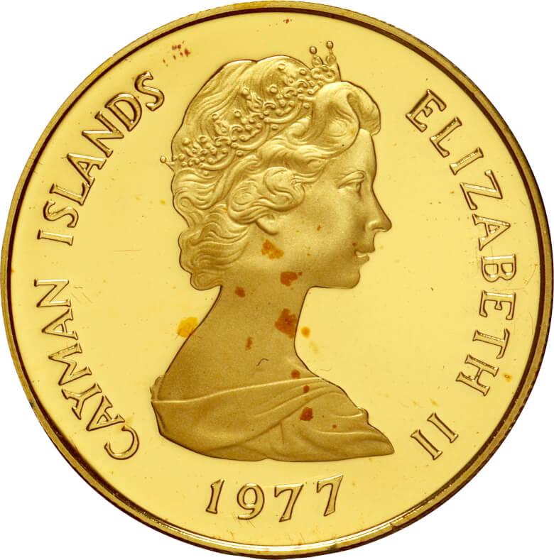 1978年 イギリス領ケイマン諸島 （笏）エリザベス ＄50ドル金貨PF68UC 
