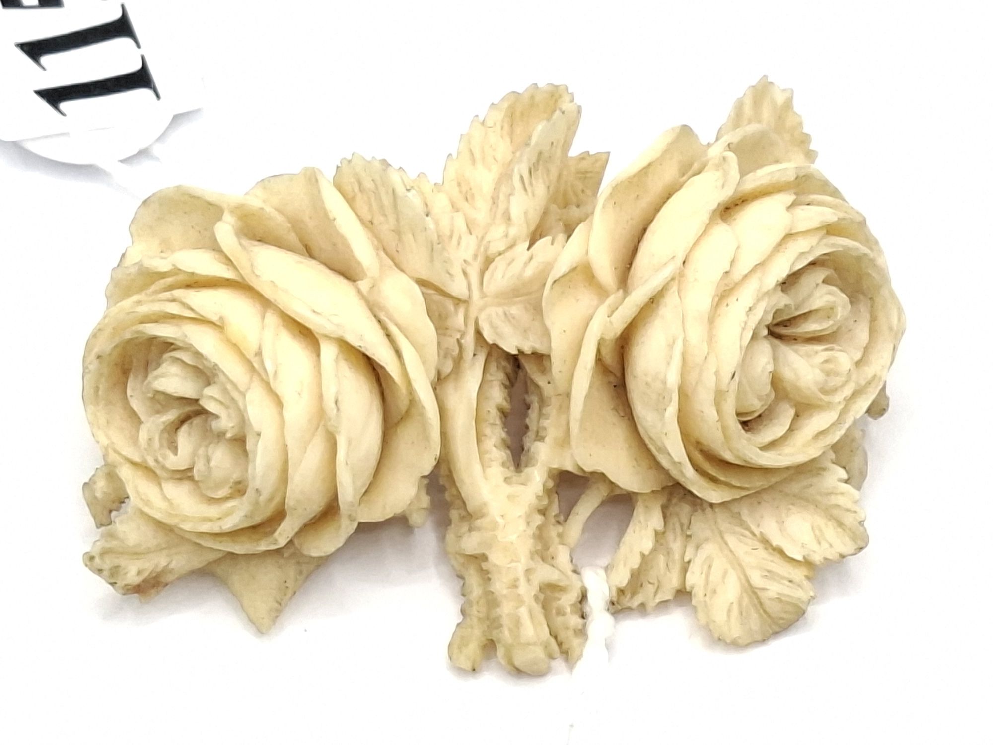 Vintage Carved Ivory Brooch