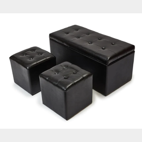 HAZLO 3PIECE STORAGE TRAY OTTOMAN SET