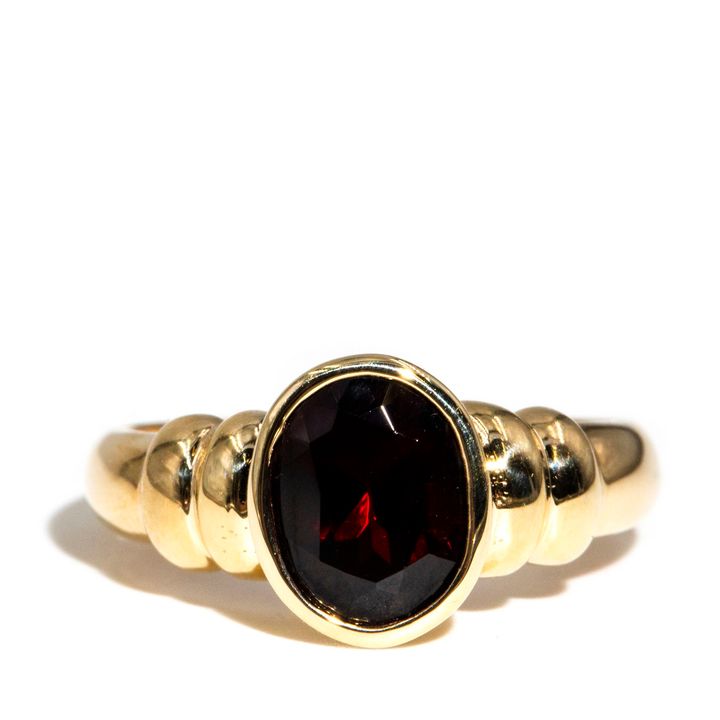 9 Carat Gold Garnet Ring,