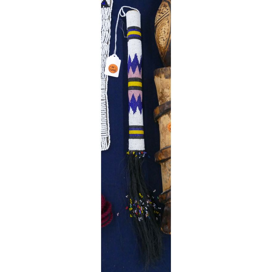 Old Tribal Beaded Quirt 19''