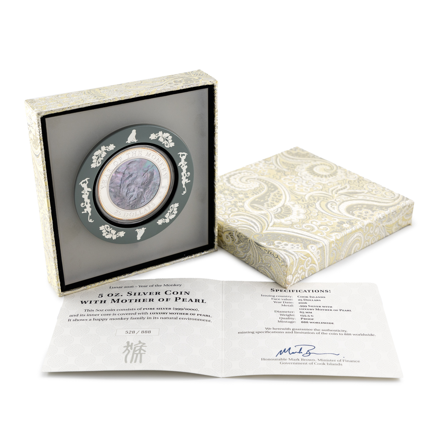 452 · Cook Islands, Elizabeth II, Twenty Five Dollars, 2016,  FDC