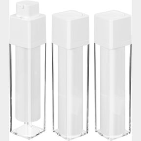 AIRLESS PUMP DISPENSER FOUNDATION BOTTLE: 3PCS 50ML SKINCARE MOISTURIZER EMPTY REFILLABLE PUMPS CONTAINER 1.7OZ REUSABLE TRAVEL DI