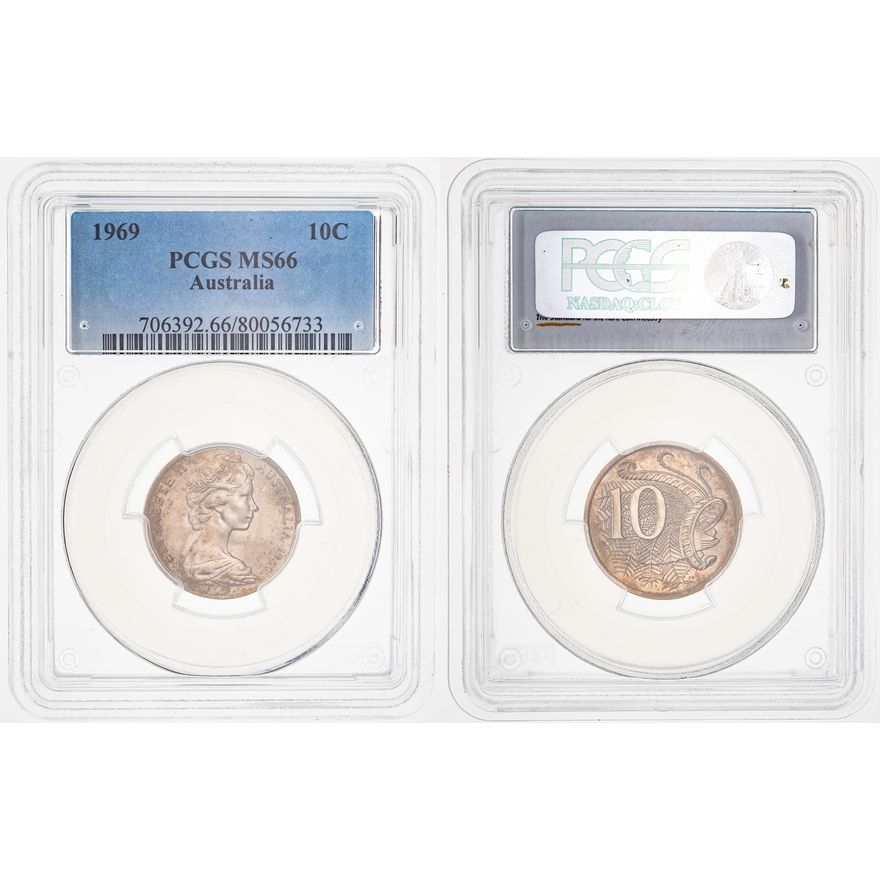 Ten Cent, 1969, PCGS MS 66