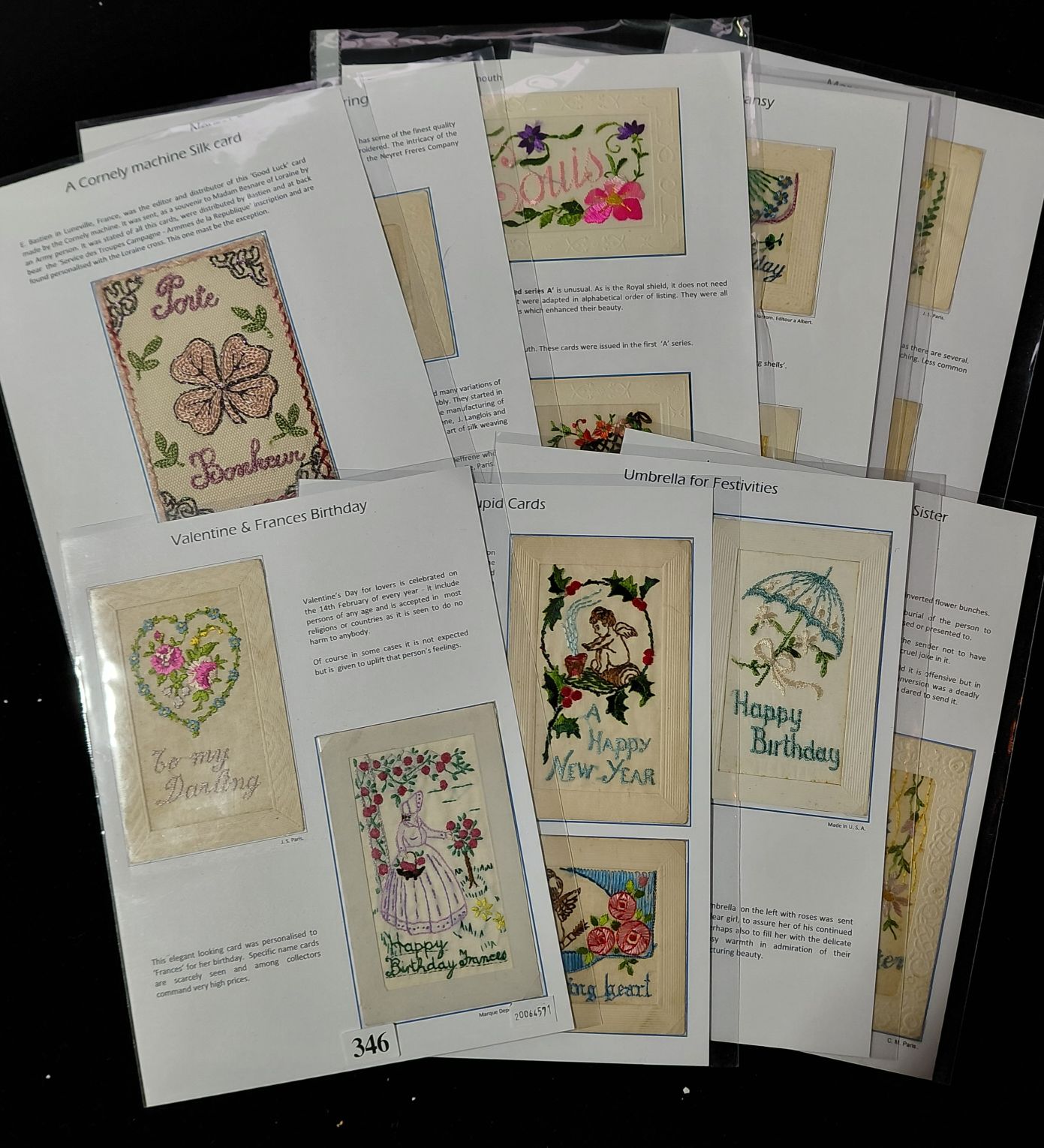 346 · SILK POSTCARDS - GREETINGS