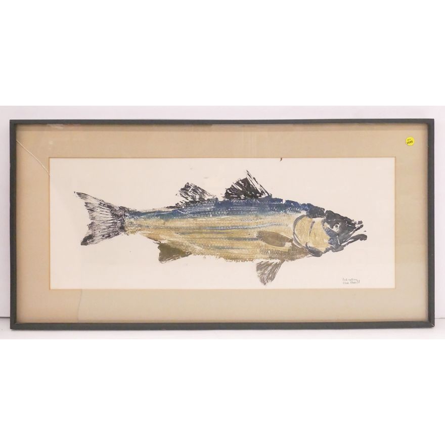 Clem Merrill Gyotaku Painted Fish Artwork- 18x36''
