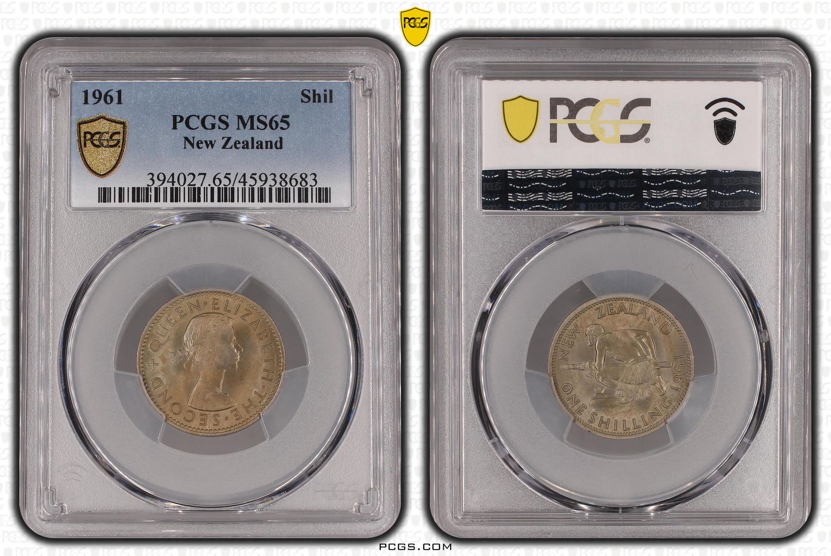 1961 New Zealand Shilling PCGS - MS65 -683