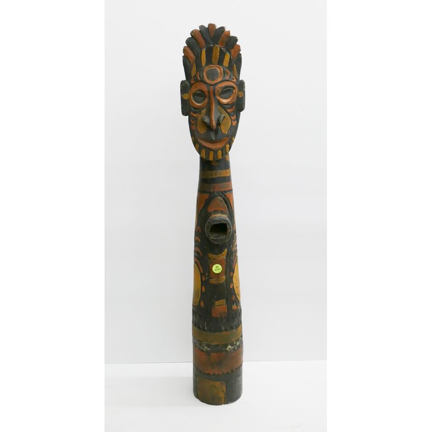 Papua New Guinea Painted Wood Carved Figure- 31''