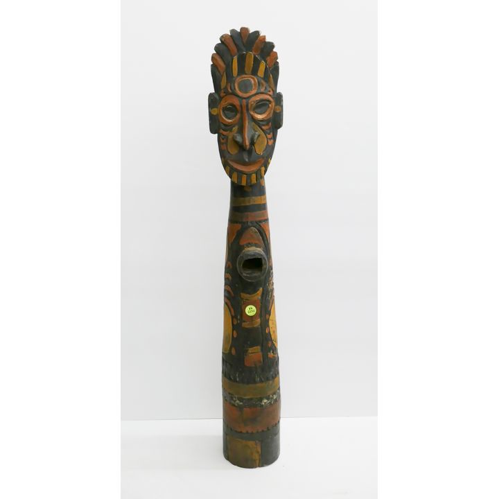 Papua New Guinea Painted Wood Carved Figure- 31''