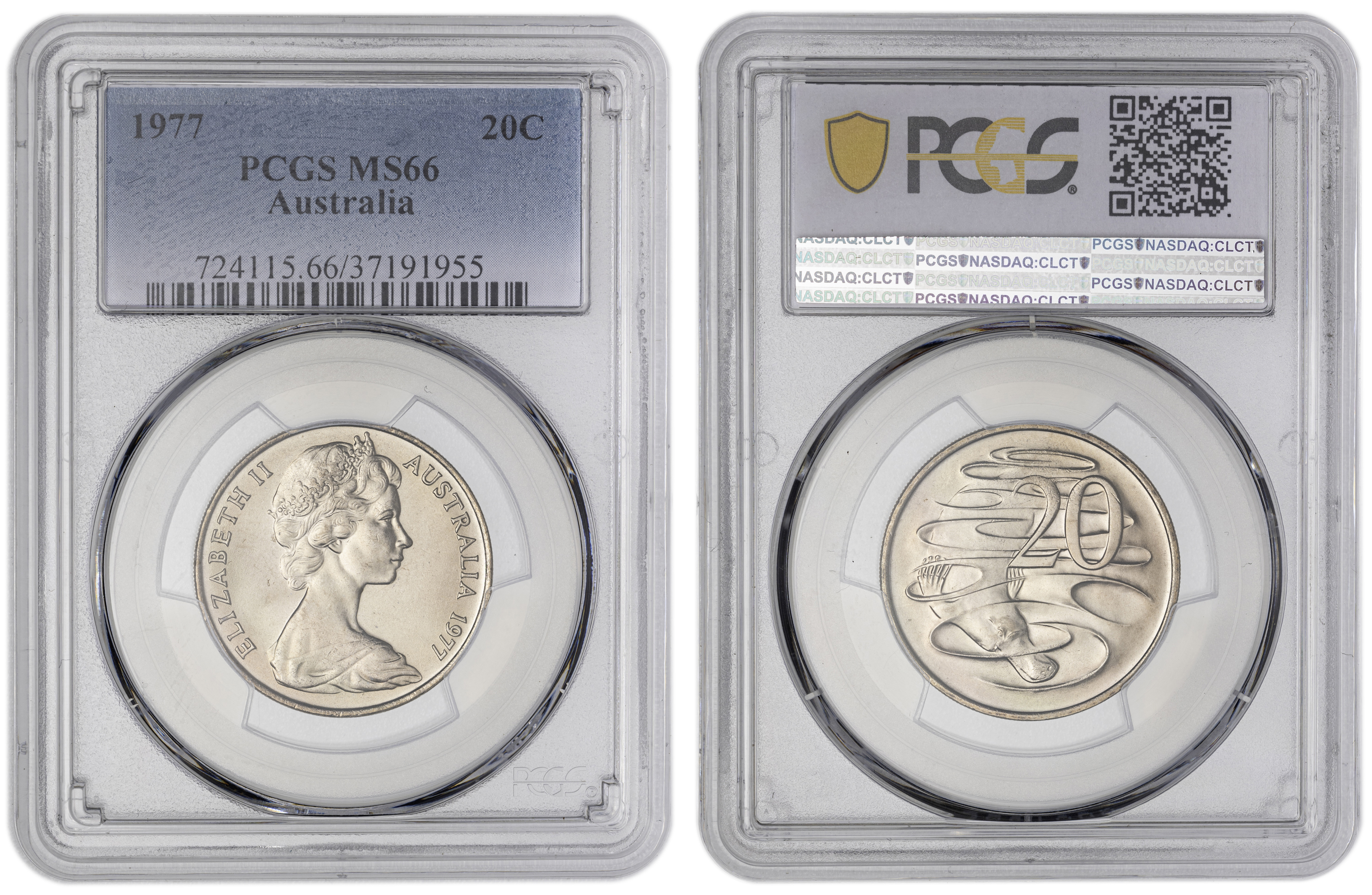 , Twenty Cent, 1977, PCGS MS66