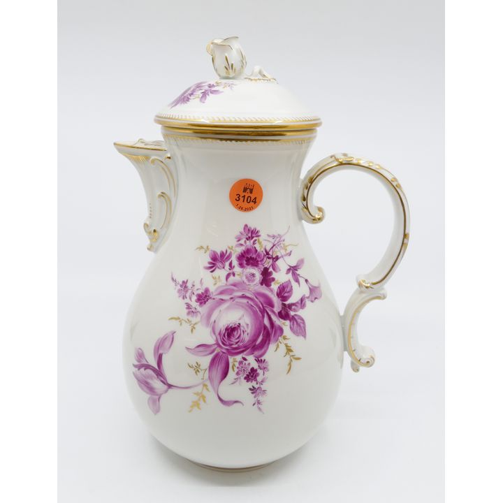 Meissen Pink Flower Porcelain Coffee Pot
