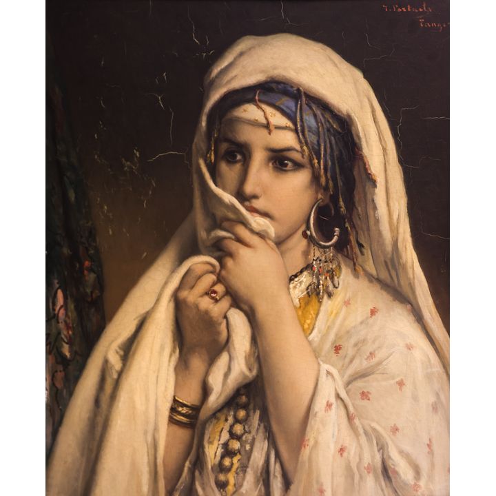Jean Francois Portaels ''Haouisha Moresque, Tanger'' Oil
