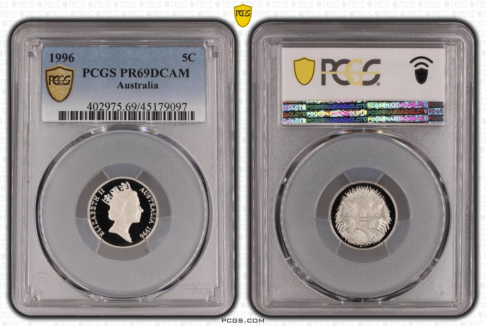Elizabeth II, Five Cent, 1996, PCGS PR69DCAM