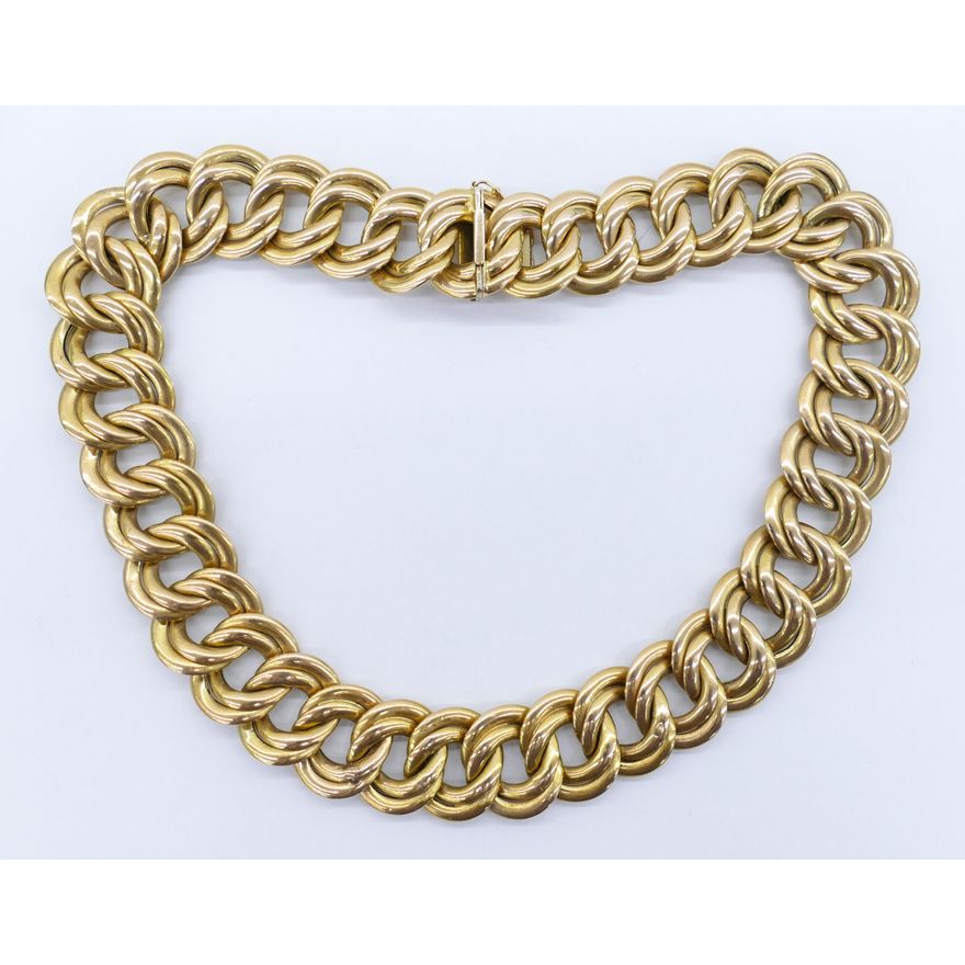 Italian 14k Large Fancy Link Necklace