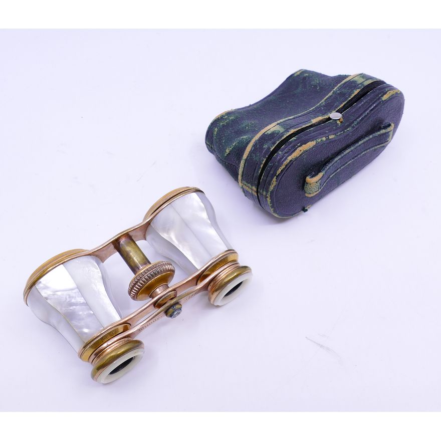 Pair Antique Flammarion MOP Opera Glasses
