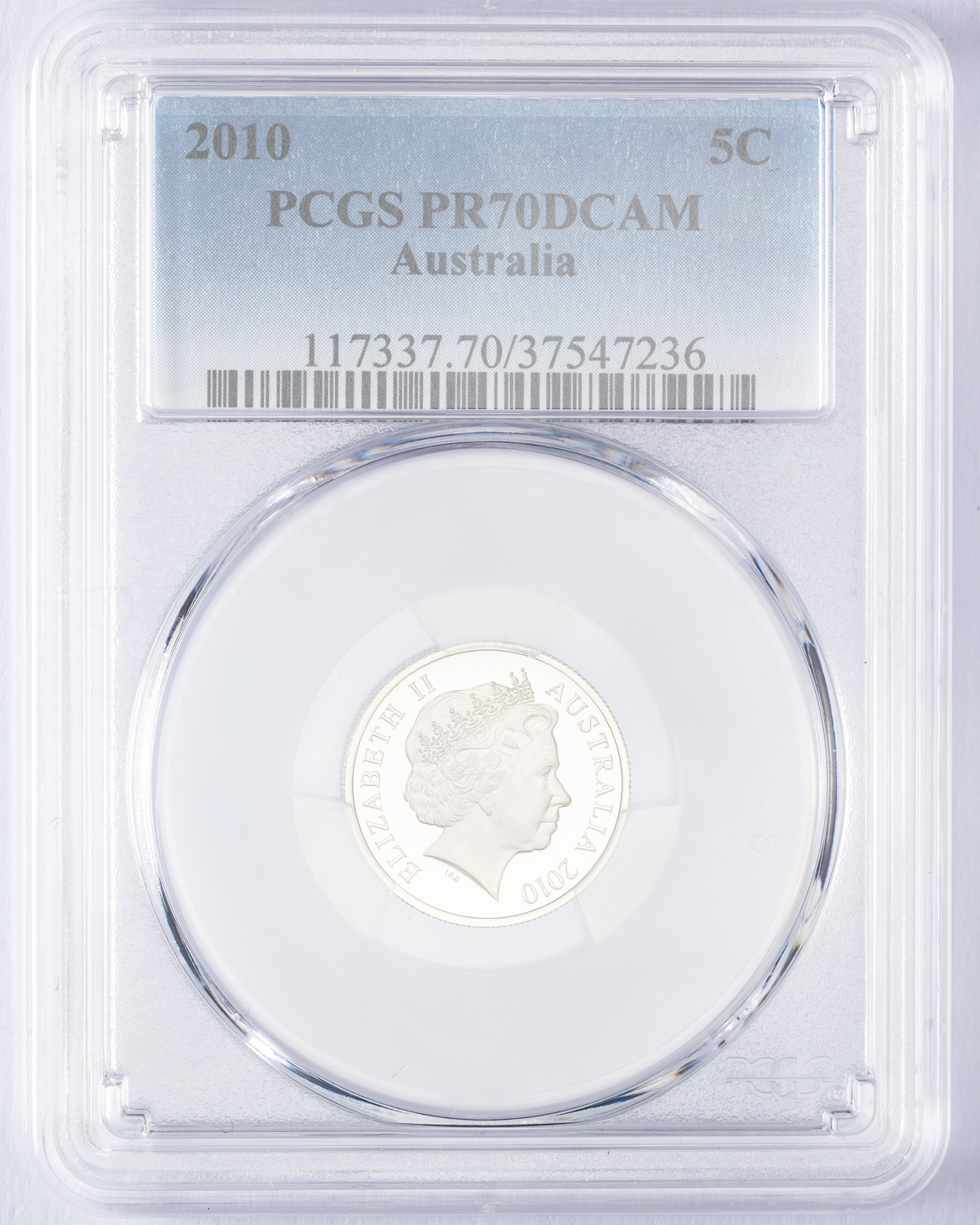 Elizabeth II, Five Cent, 2010, PCGS PR70DCAM