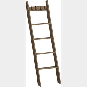 HOOBRO BLANKET LADDER, WALL LEANING BLANKET RACK, 5 FT, 5 TIER FARMHOUSE LADDER SHELF, TOWEL RACK, DECORATIVE QUILT RACK, REMOVABL