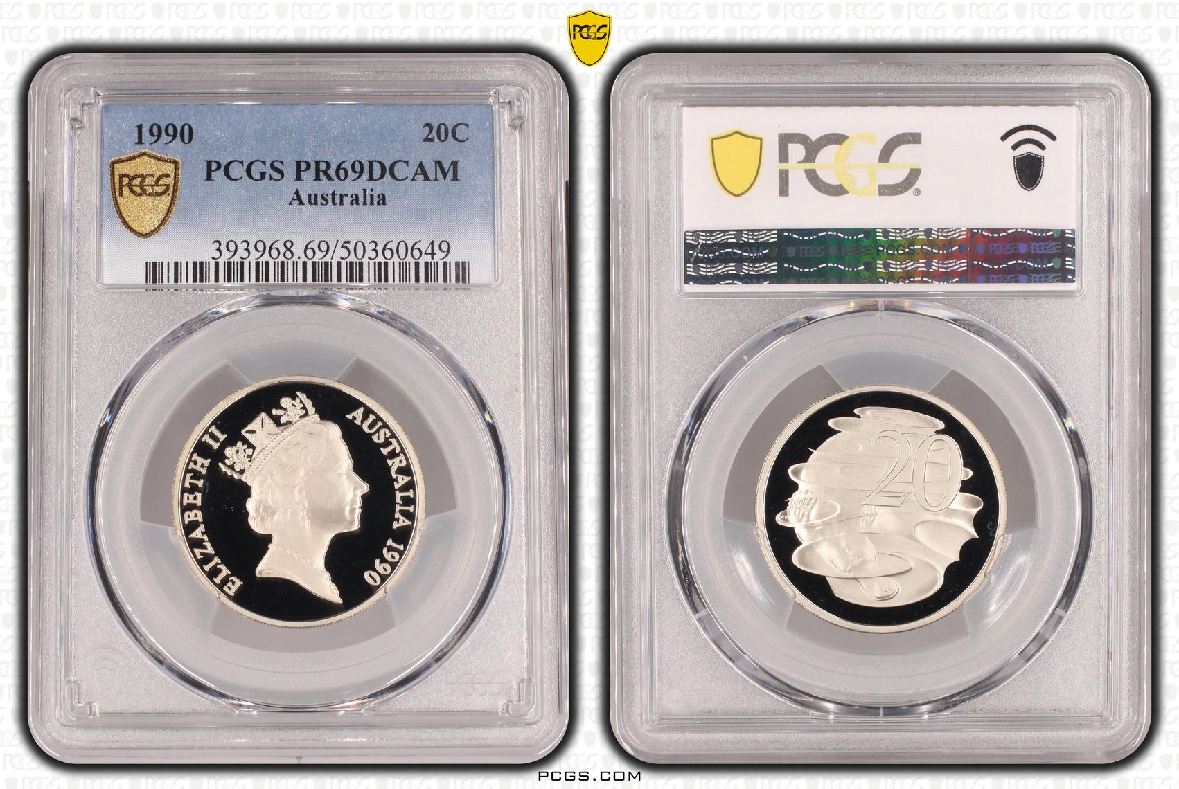 Twenty Cent, 1990, PCGS PR69DCAM