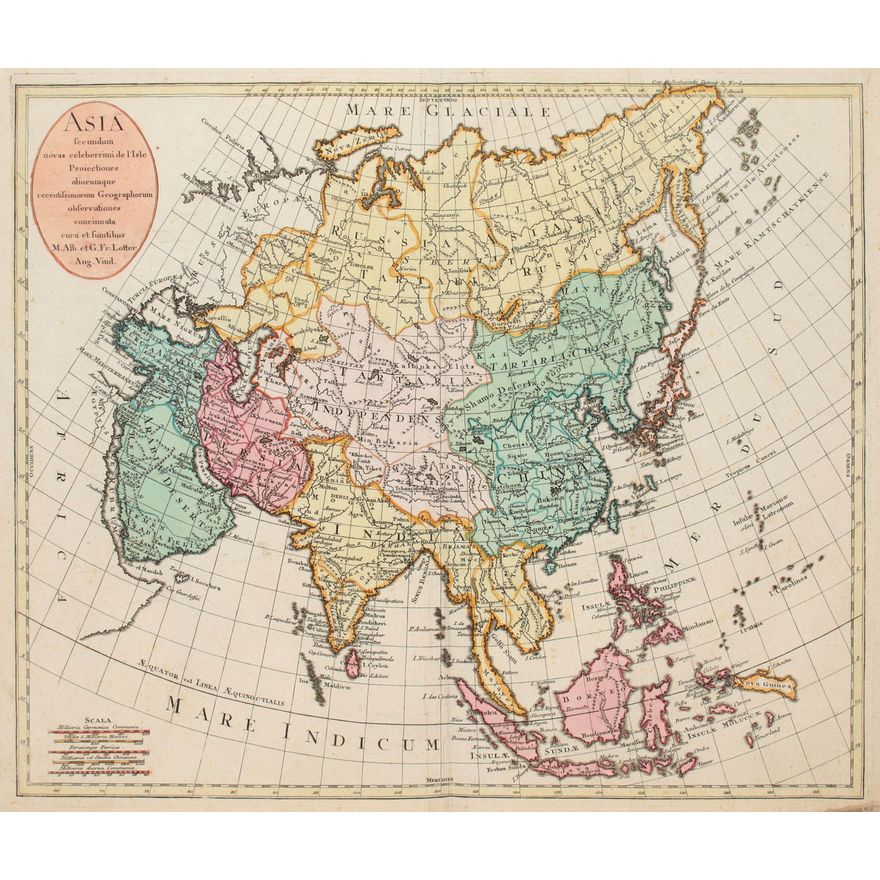 Matthäus Albrecht Lotter, Georg Friedrich Lotter | Asia secundum novas celeberrimi de l'Isle Proiectiones…