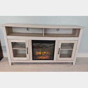 Farmhouse Style TV Television Stand with Fireplace